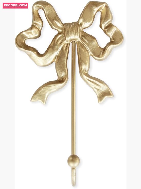Other - Antique Gold Single Bow Wall Hook - Cast Iron, Heavy Duty, 4.1x6.5 inches